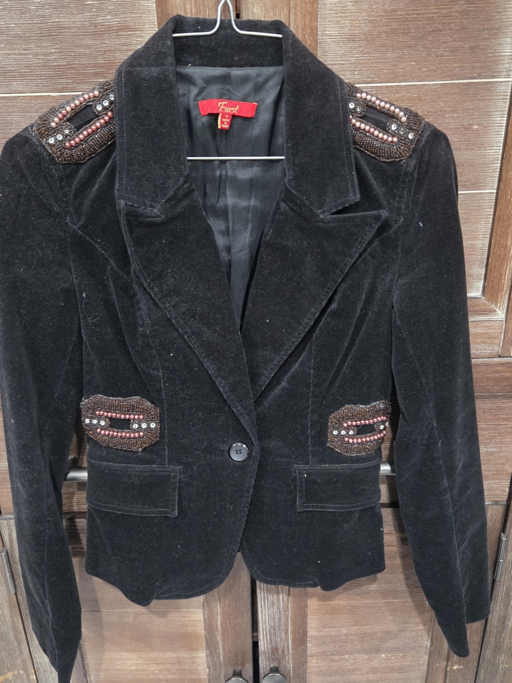 Furst Women's Vintage Size 0 Corduroy Black Jacket